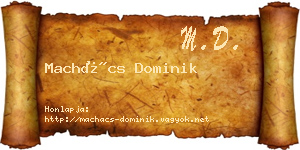 Machács Dominik névjegykártya