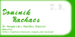 dominik machacs business card