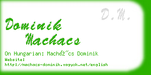 dominik machacs business card